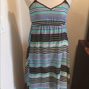 Striped asymmetrical dress